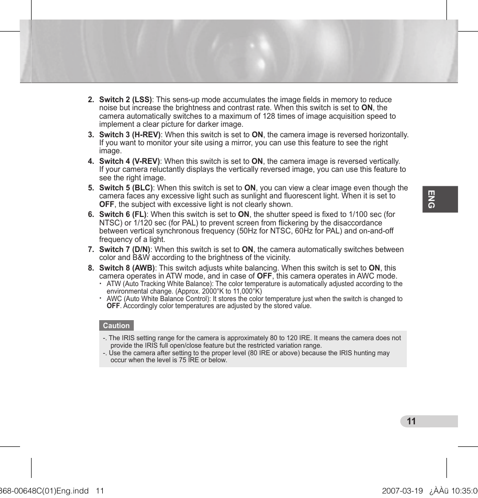 Samsung SCC-B5352P User Manual | Page 11 / 18