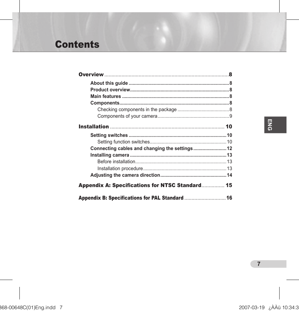 Samsung SCC-B5352P User Manual | Page 7 / 18