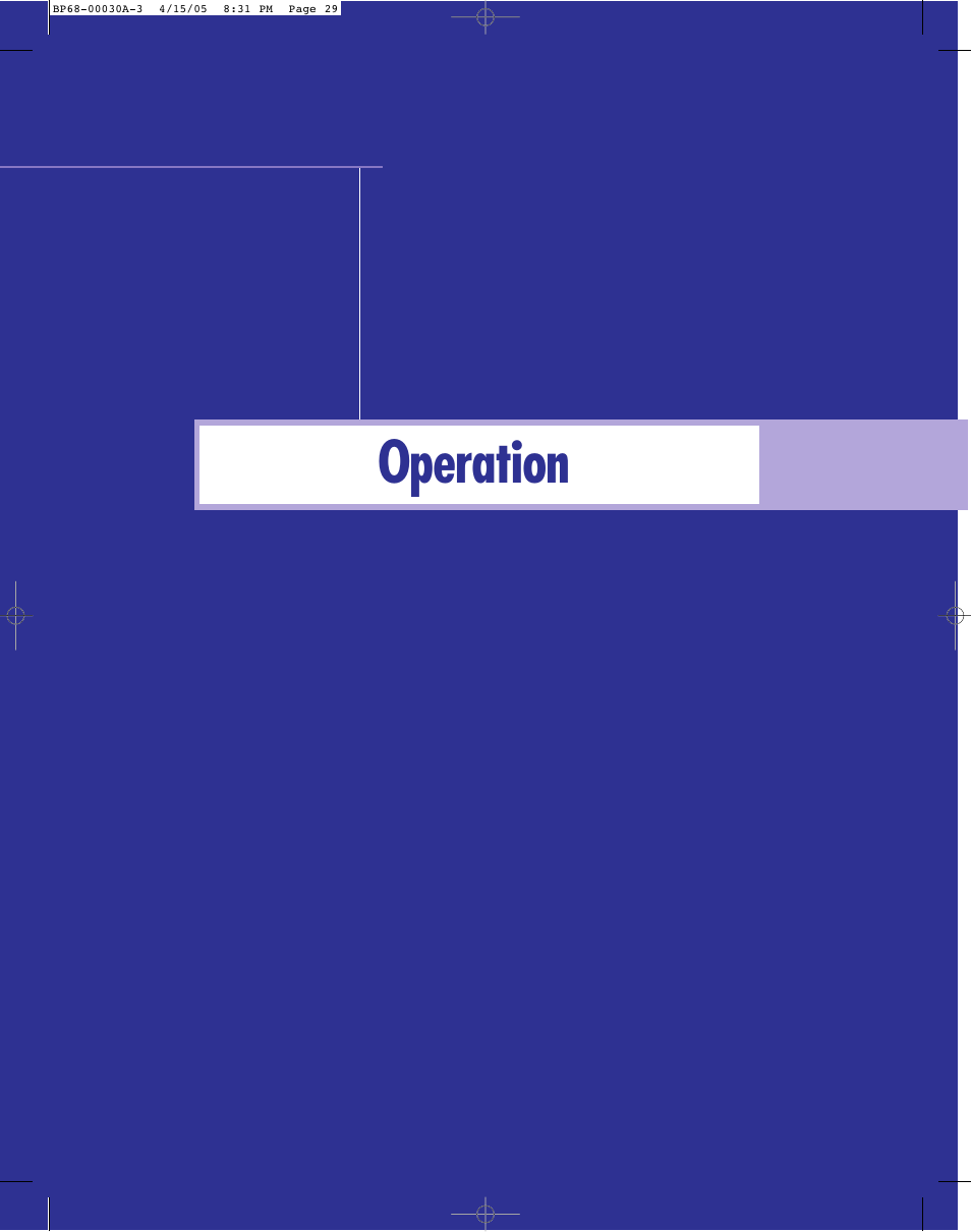 Operation | Samsung Tantus HLM 5065W User Manual | Page 29 / 88