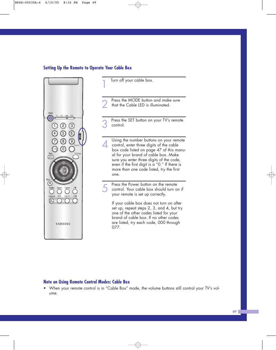 Samsung Tantus HLM 5065W User Manual | Page 49 / 88