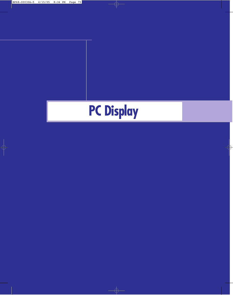 Pc display | Samsung Tantus HLM 5065W User Manual | Page 75 / 88