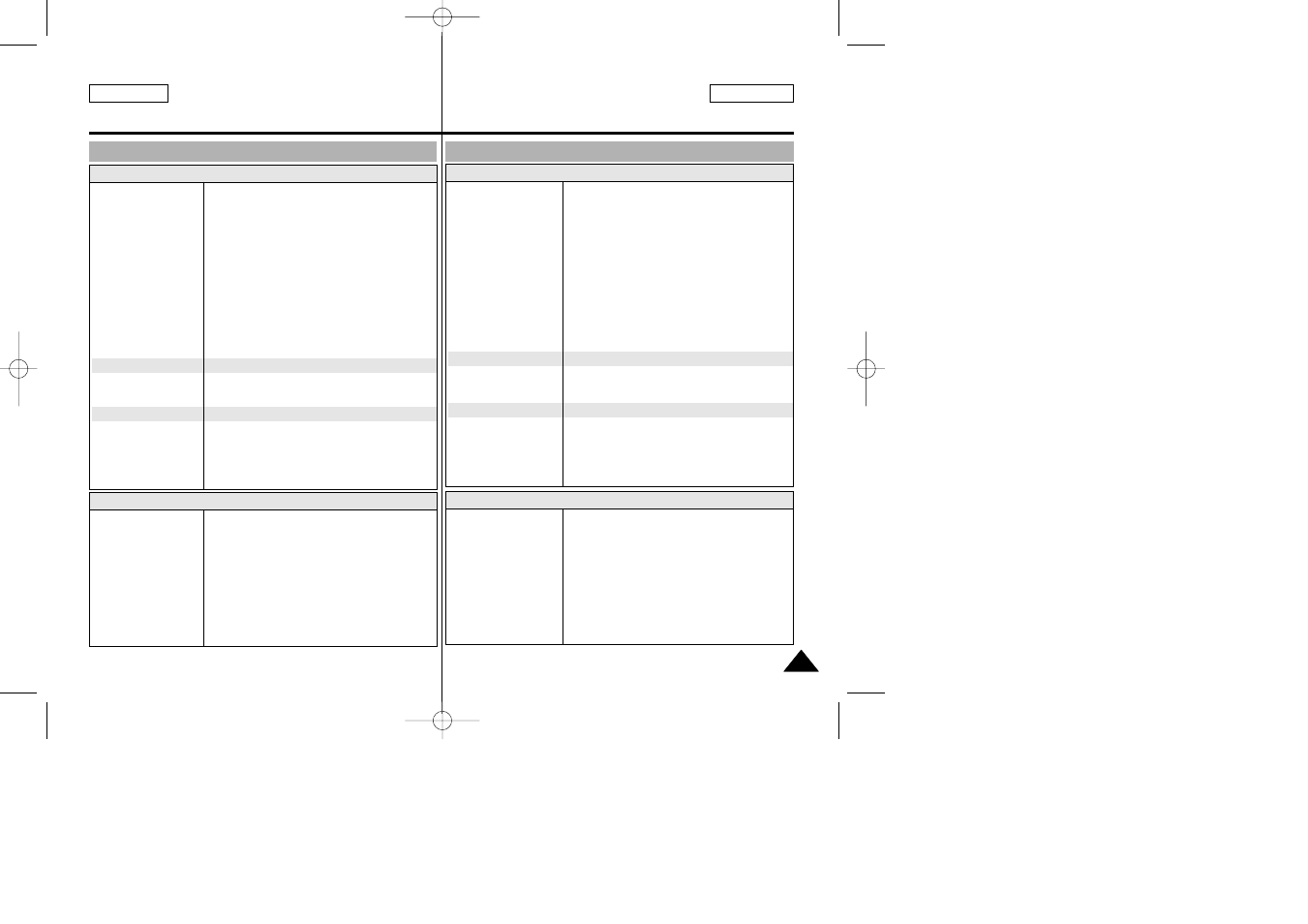 Specifications especificaciones técnicas | Samsung CAMCORDER User Manual | Page 126 / 128