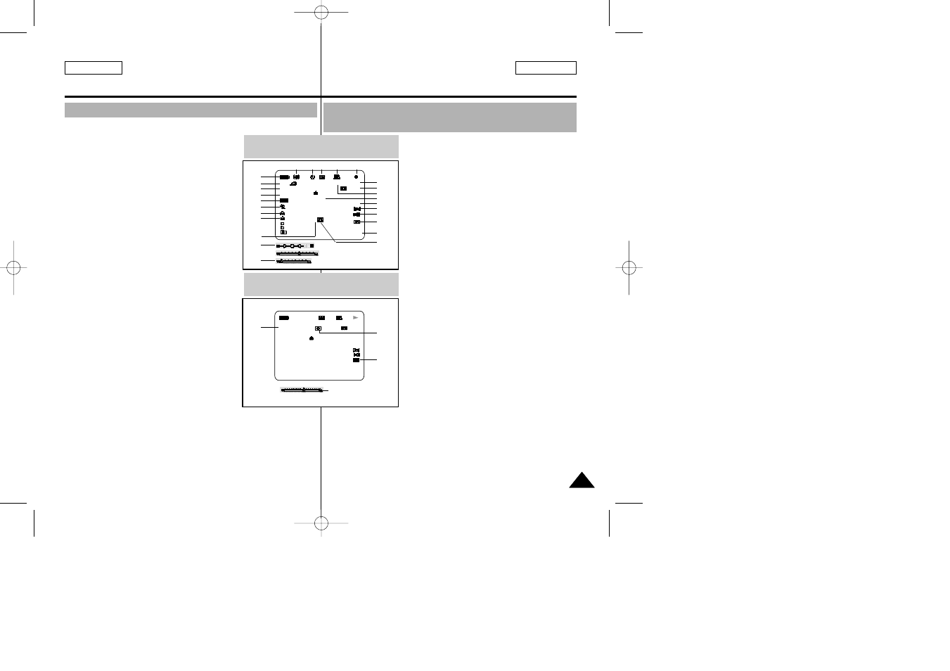 English español, Osd in camcorder mode, Osd in tape play mode | Samsung CAMCORDER User Manual | Page 22 / 128