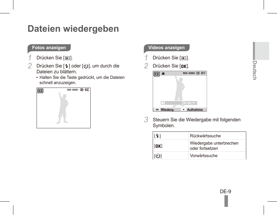 Dateien wiedergeben | Samsung ES55 User Manual | Page 19 / 112