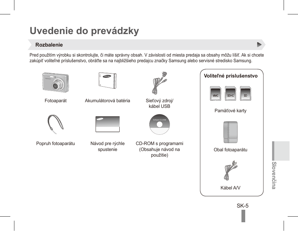 Uvedenie do prevádzky | Samsung ES55 User Manual | Page 65 / 112