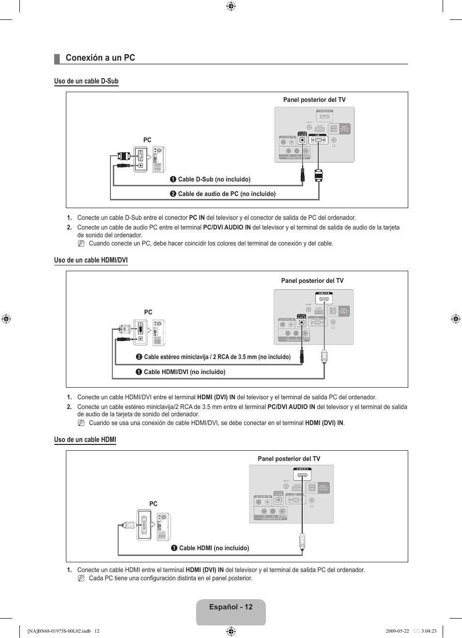 Conexión a un pc | Samsung 350 BN68 User Manual | Page 48 / 69