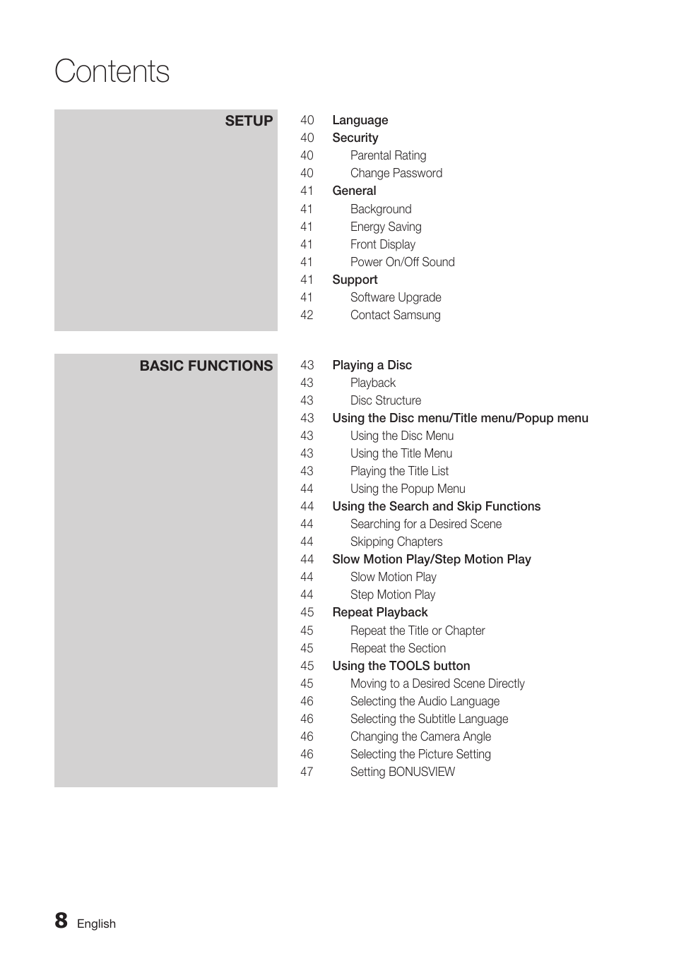 Samsung BDC5500/XAA User Manual | Page 8 / 68