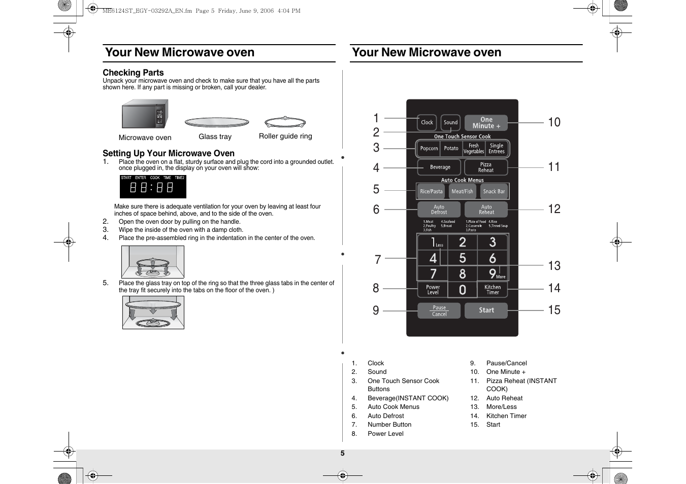 Your new microwave oven | Samsung ME6124ST User Manual | Page 5 / 16