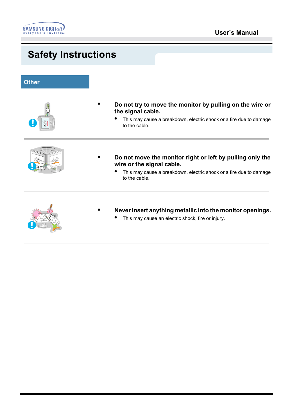 Safety instructions | Samsung 172S User Manual | Page 10 / 51
