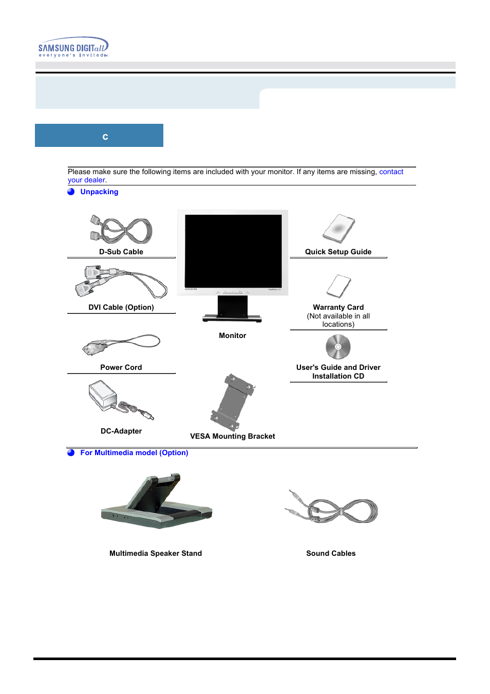 Introduction, User’s manual, Unpa cking | Samsung 172S User Manual | Page 12 / 51