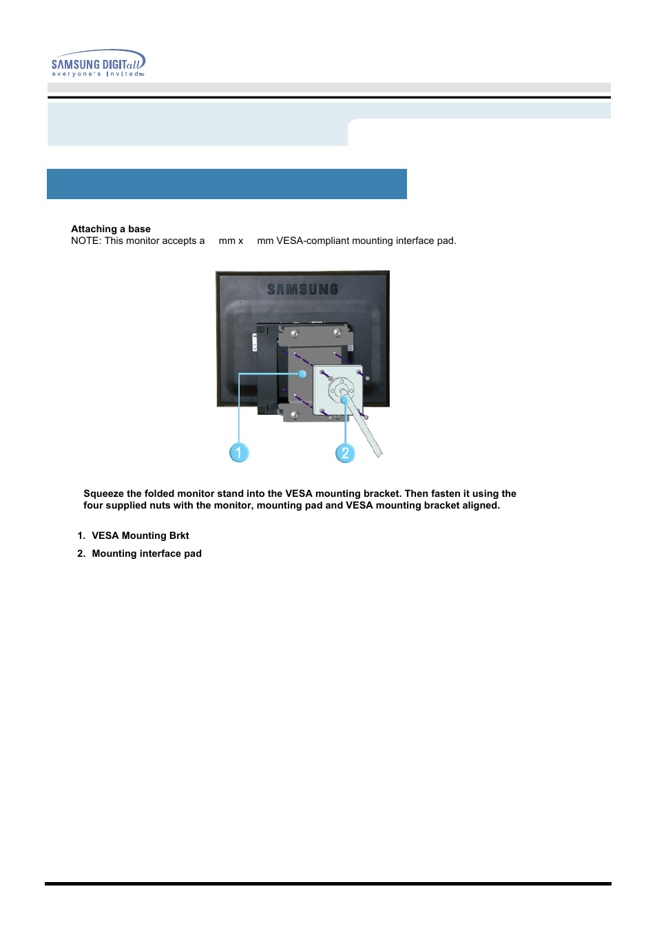 Attaching a base (option), Setup | Samsung 172S User Manual | Page 20 / 51