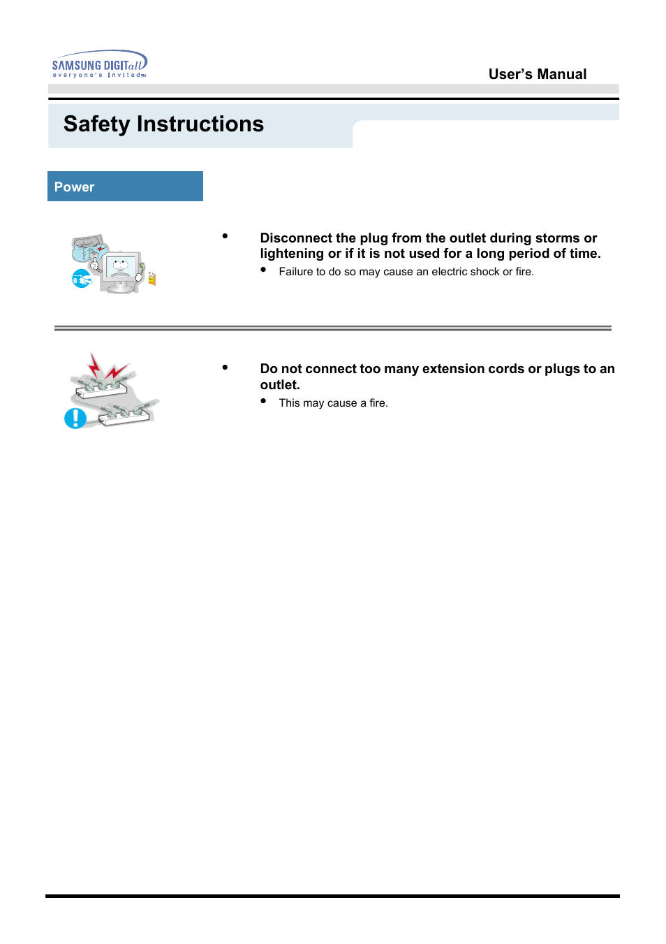 Safety instructions | Samsung 172S User Manual | Page 5 / 51