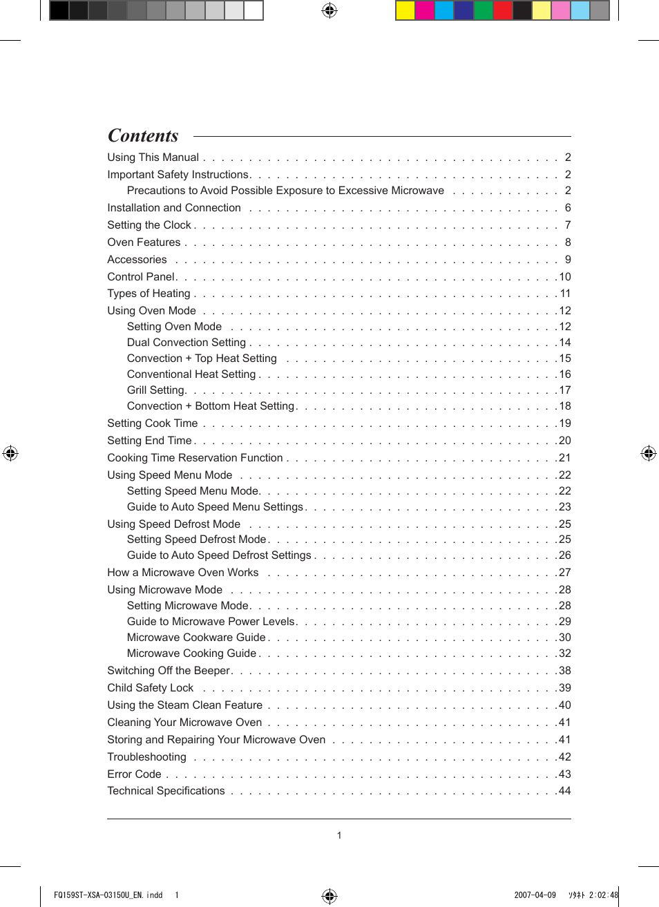Samsung FQ159ST User Manual | Page 3 / 48