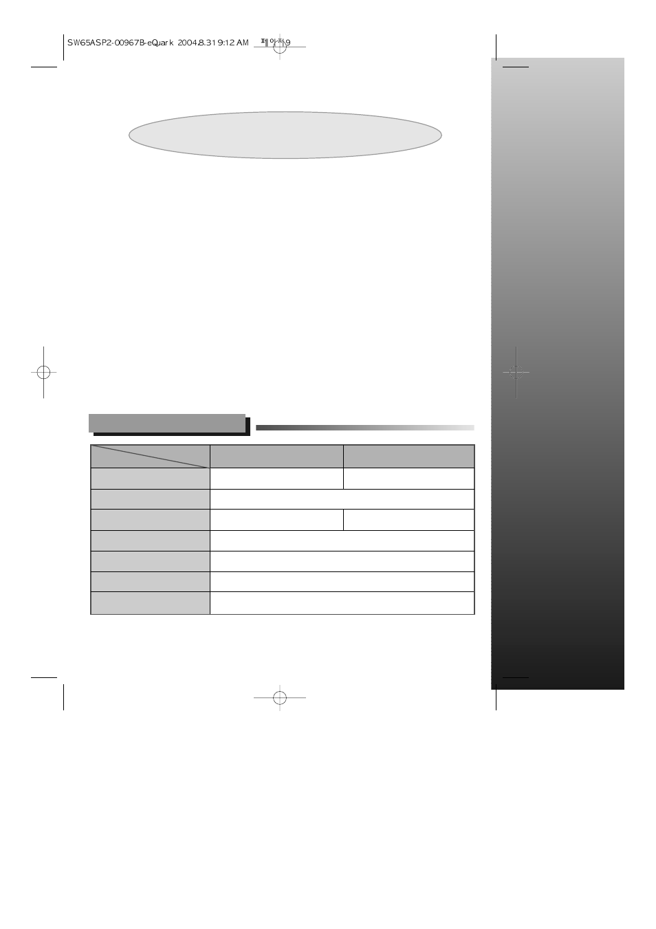 Cover, Specification | Samsung SW56APPI User Manual | Page 10 / 10