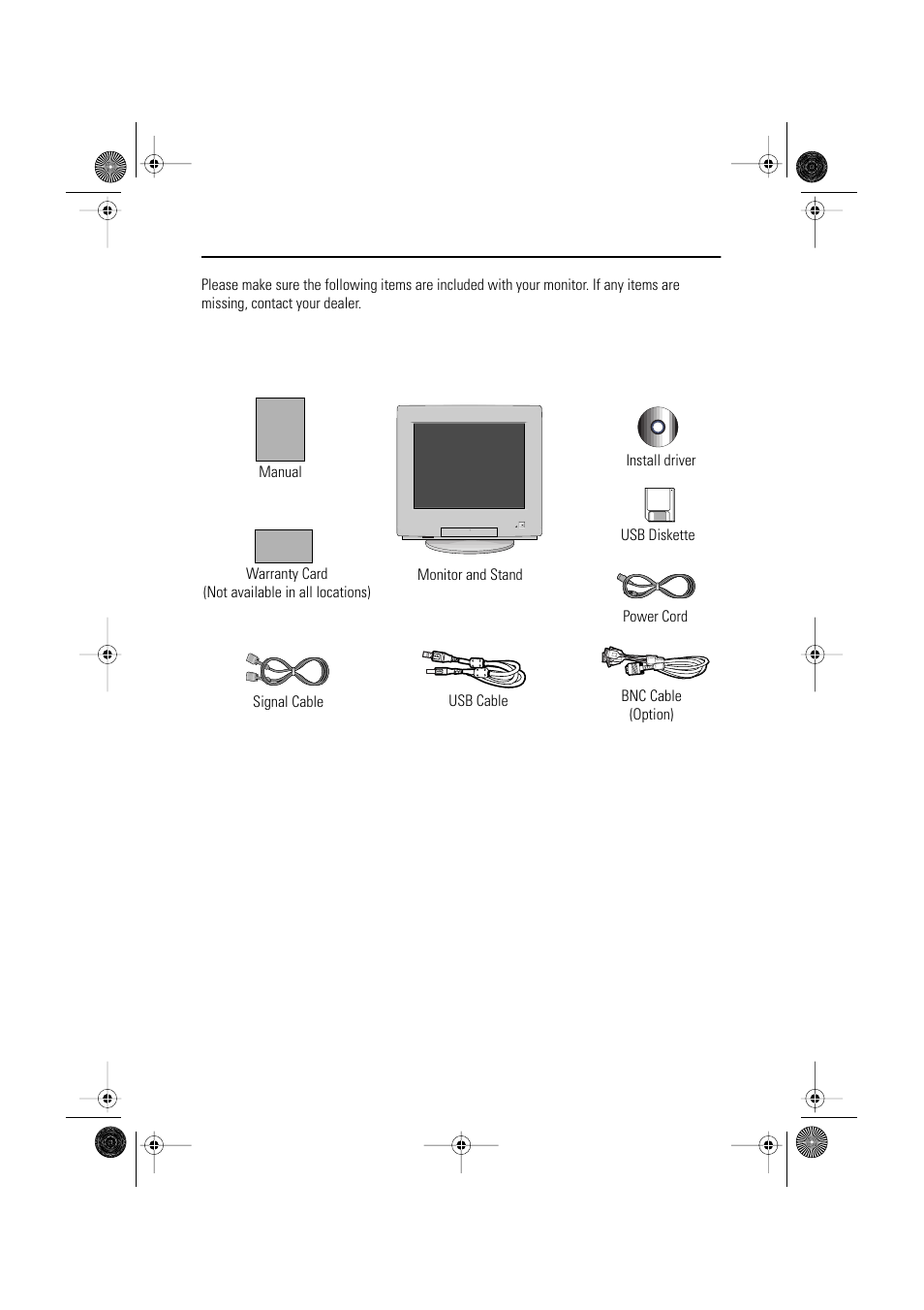 Unpacking your monitor | Samsung 1200NF User Manual | Page 5 / 33