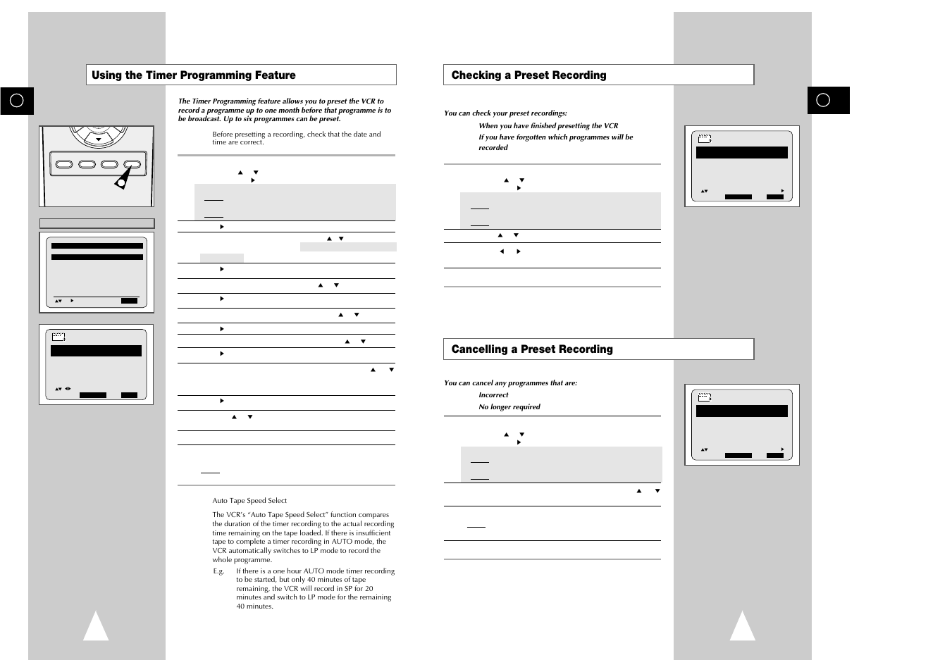 Using the timer programming feature | Samsung sv 255B User Manual | Page 16 / 26