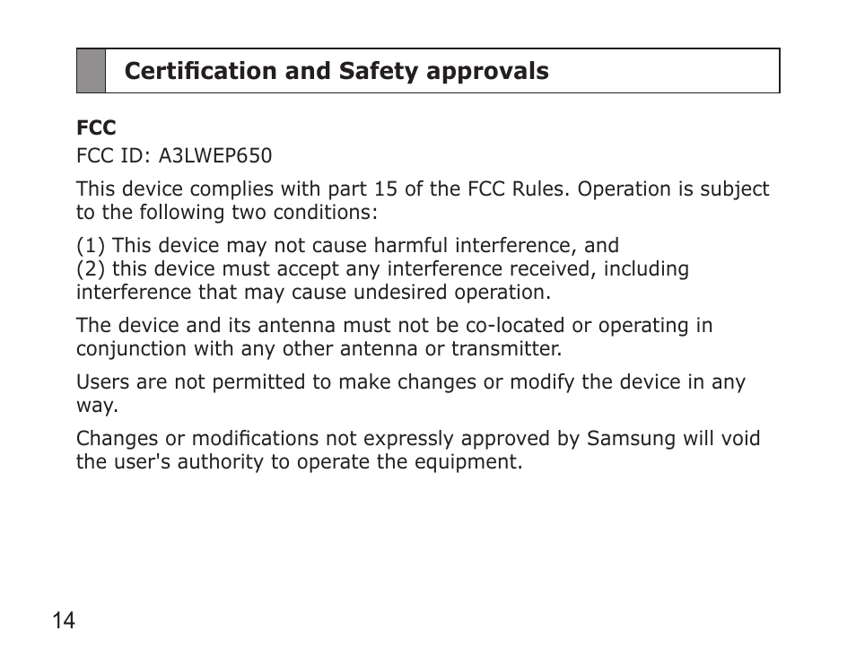 Samsung WEP650 User Manual | Page 17 / 21