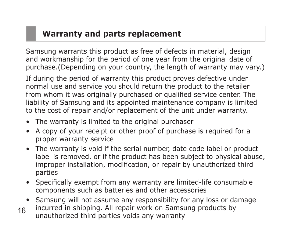 Samsung WEP650 User Manual | Page 19 / 21