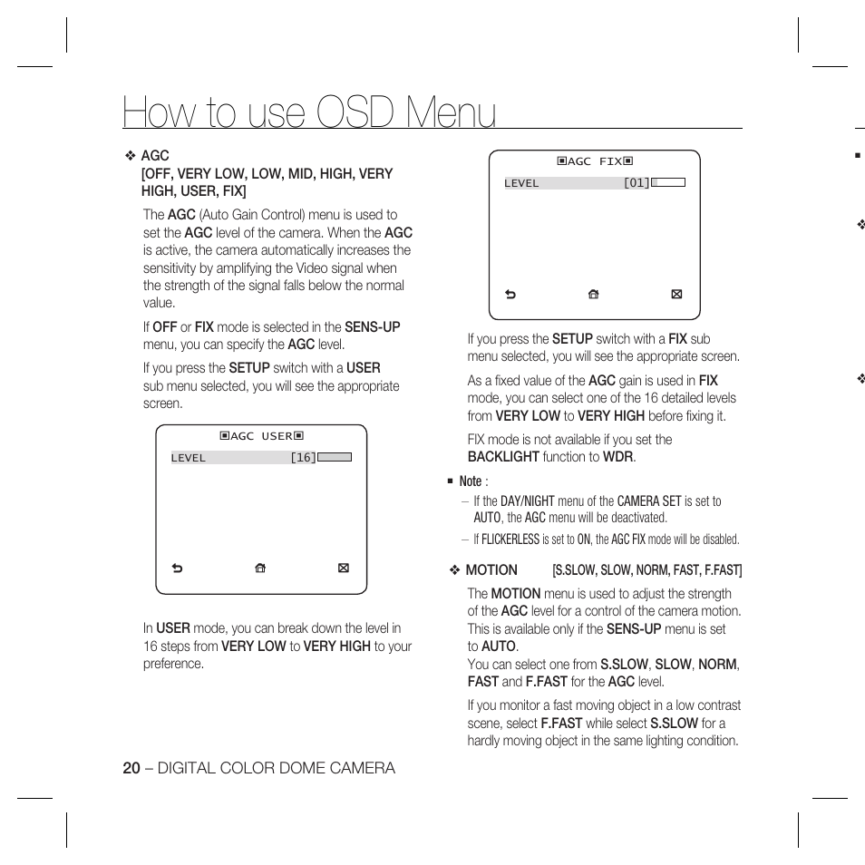 How to use osd menu | Samsung SCC-B5367N User Manual | Page 20 / 36