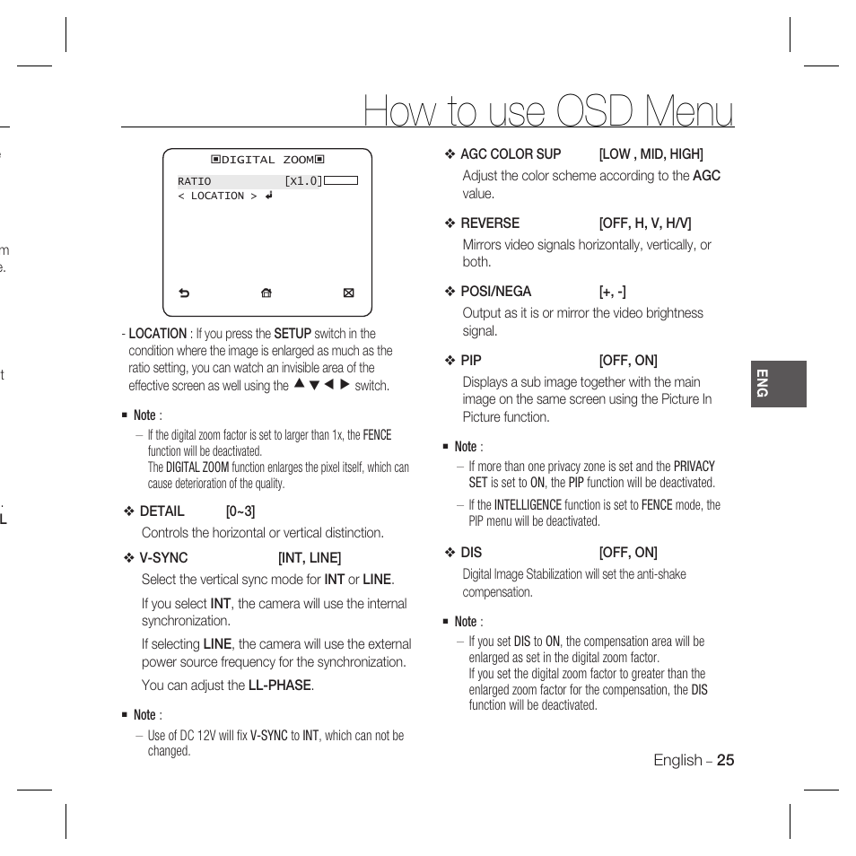 How to use osd menu | Samsung SCC-B5367N User Manual | Page 25 / 36