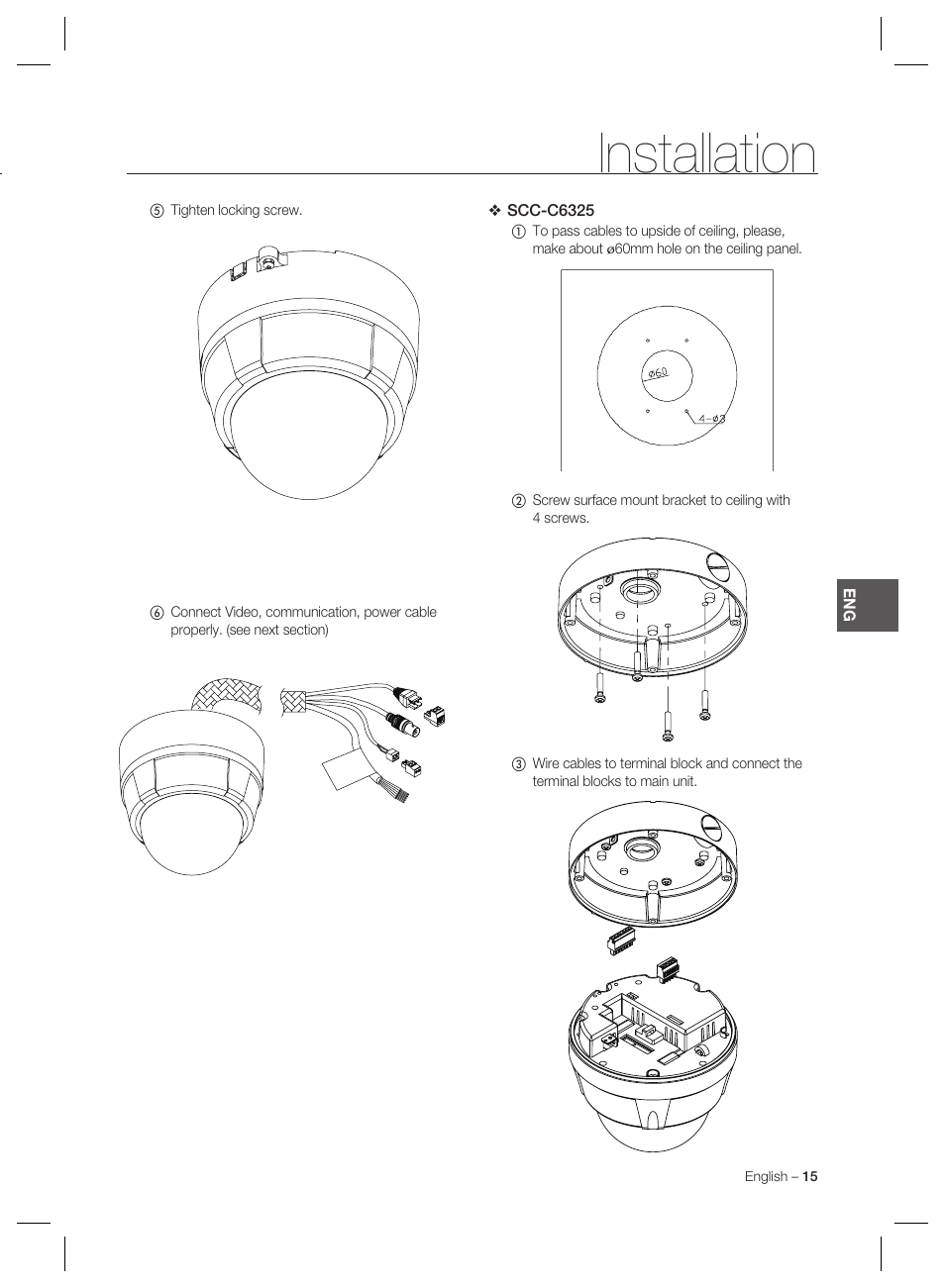 Installation | Samsung MINI SMART SCC-C7325 User Manual | Page 15 / 43