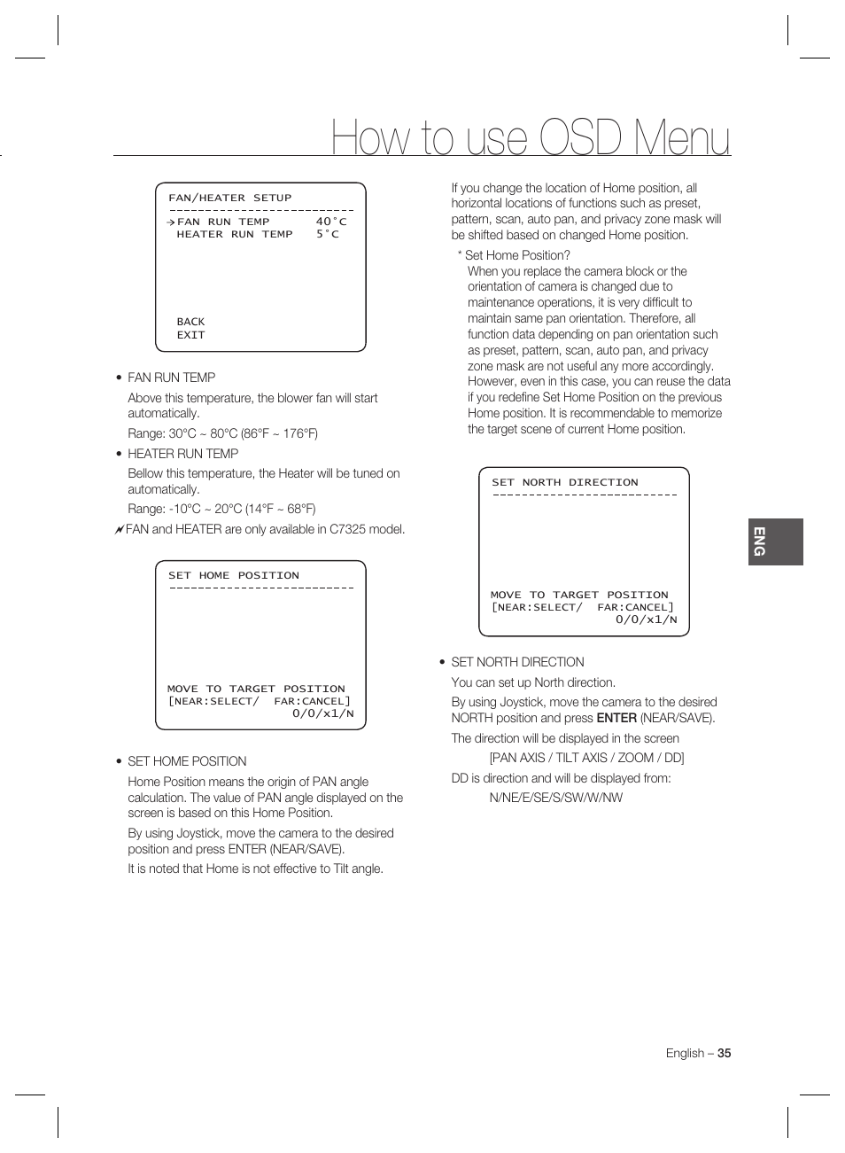 How to use osd menu | Samsung MINI SMART SCC-C7325 User Manual | Page 35 / 43