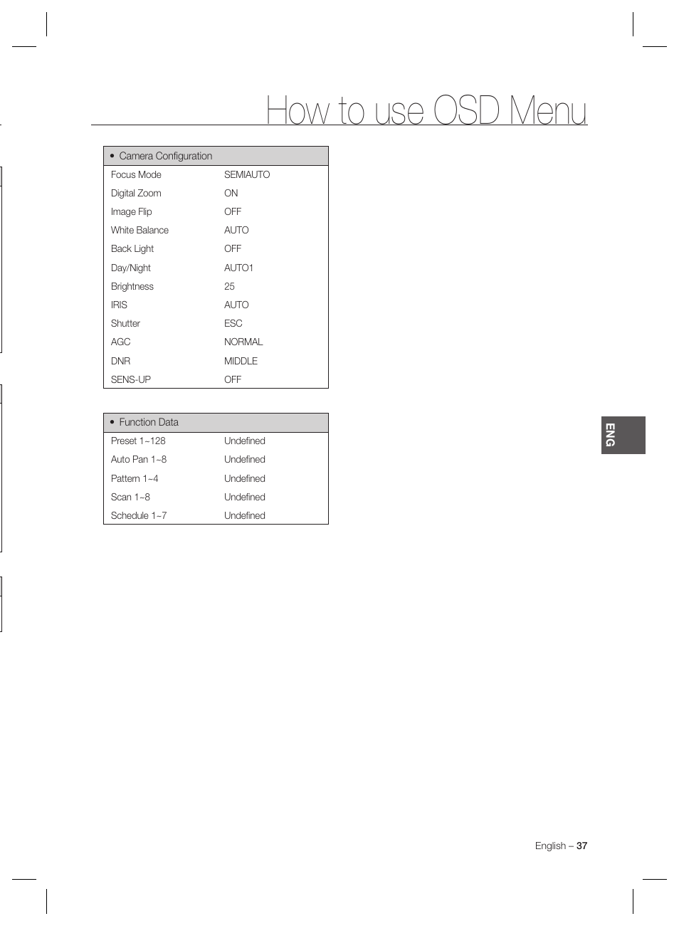 How to use osd menu | Samsung MINI SMART SCC-C7325 User Manual | Page 37 / 43