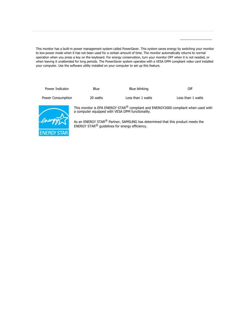 Specifications, Powersaver | Samsung 2243QW User Manual | Page 276 / 564