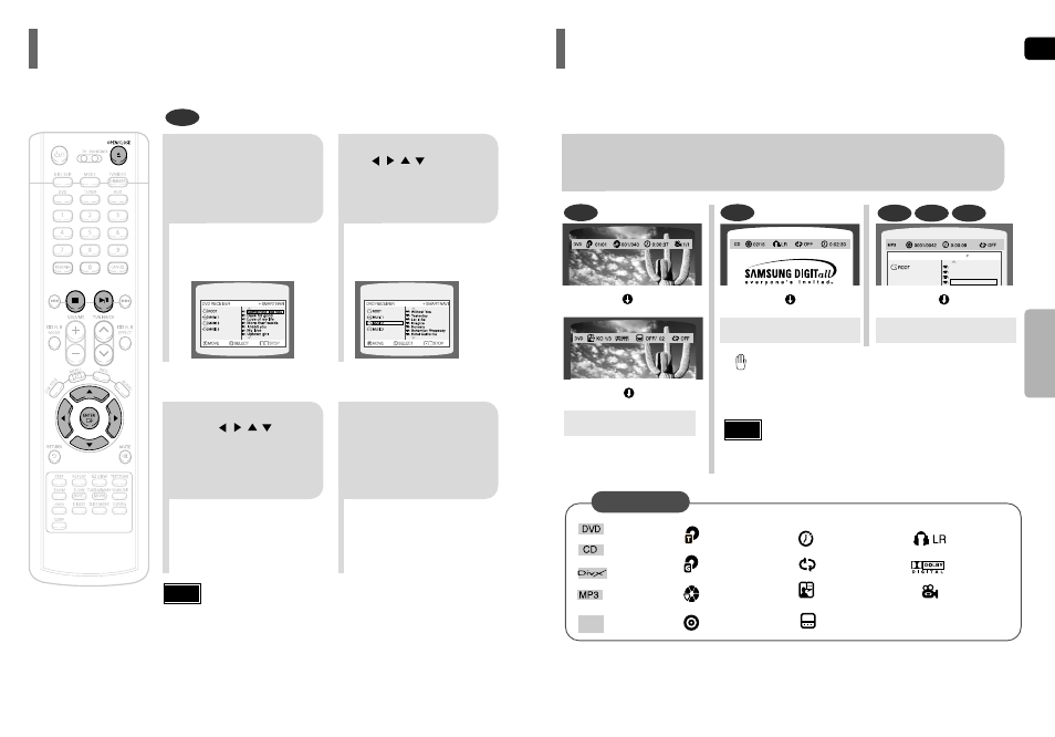 Mp3-cd playback, Displaying disc information | Samsung HT-P40 User Manual | Page 14 / 37