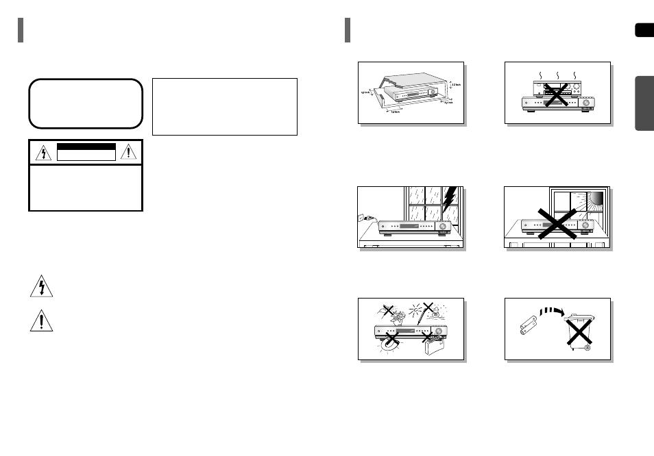 Safety warnings, Precautions, 12 safety warnings precautions | Samsung HT-P40 User Manual | Page 2 / 37