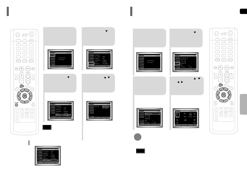 Dvd audio disc playback mode, Setting the speaker mode | Samsung HT-P40 User Manual | Page 26 / 37