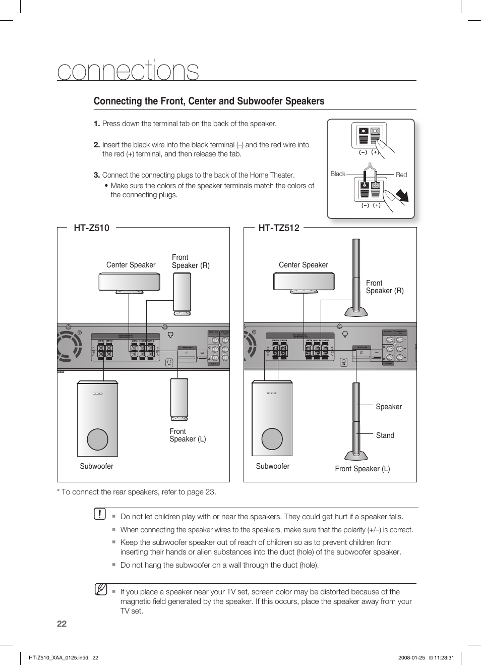 Connections | Samsung HT-Z510 User Manual | Page 24 / 79