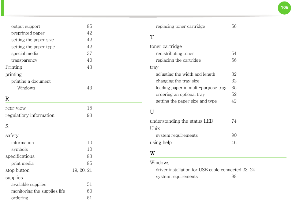 Output support 85, Preprinted paper 42, Setting the paper size 42 | Setting the paper type 42, Special media 37, Transparency 40, Printing 43, Printing, Printing a document, Windows 43 | Samsung ML-331X User Manual | Page 103 / 245