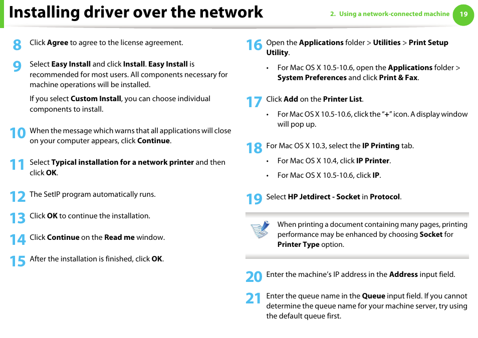 Installing driver over the network | Samsung ML-331X User Manual | Page 122 / 245