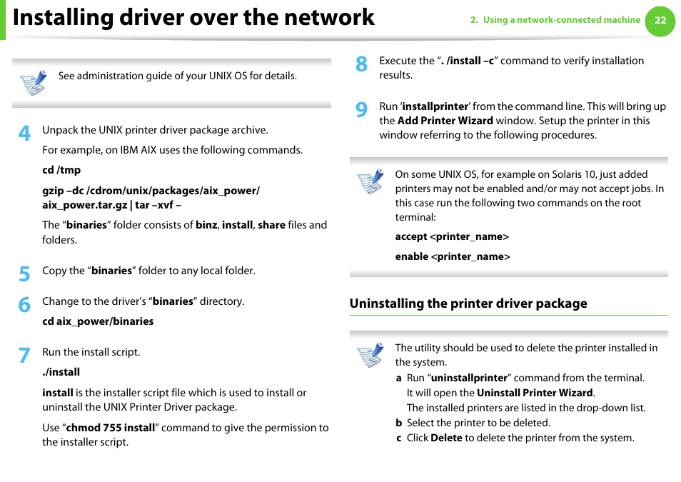 Installing driver over the network | Samsung ML-331X User Manual | Page 125 / 245