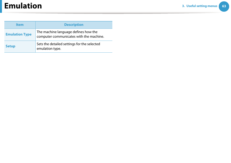 Emulation | Samsung ML-331X User Manual | Page 166 / 245