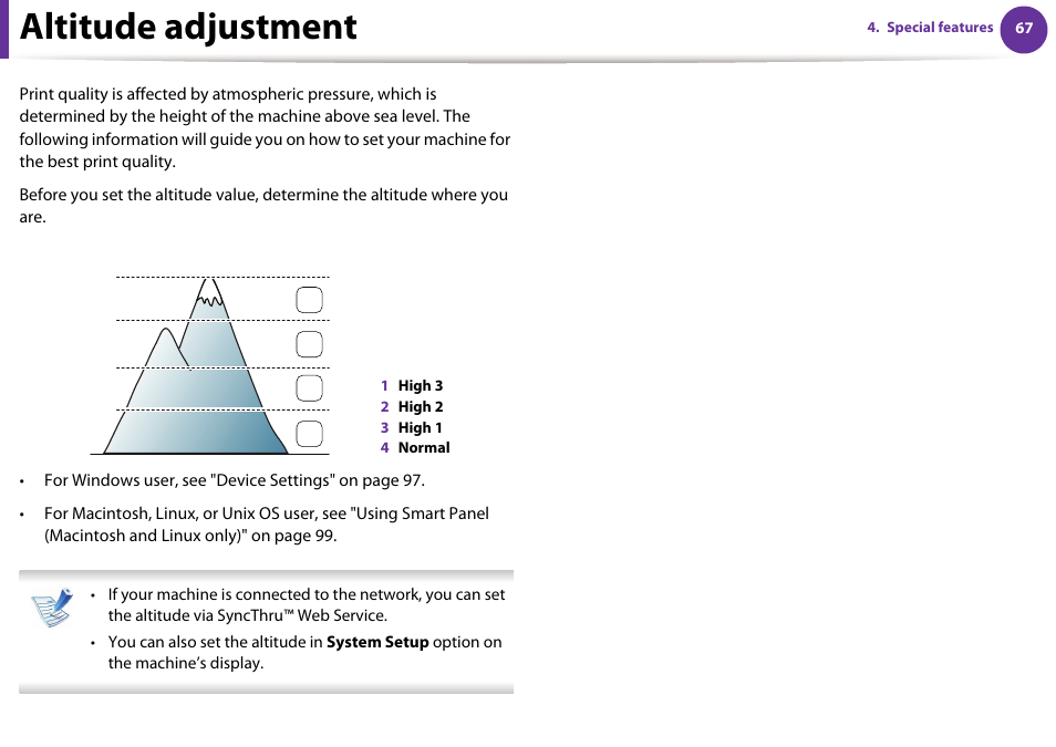 Altitude adjustment | Samsung ML-331X User Manual | Page 170 / 245
