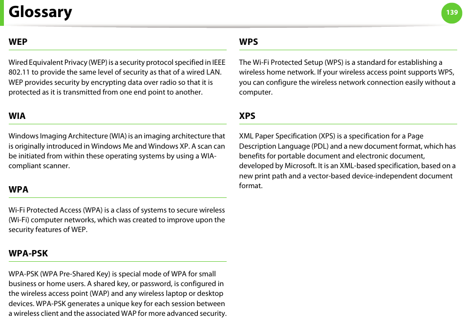 Glossary | Samsung ML-331X User Manual | Page 243 / 245