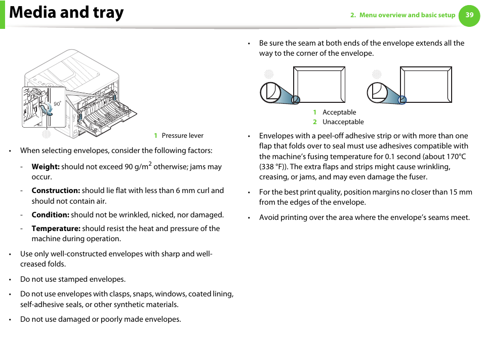 Media and tray | Samsung ML-331X User Manual | Page 37 / 245