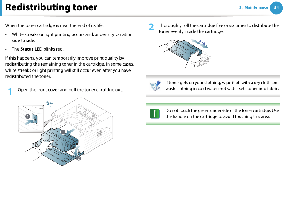 Redistributing toner | Samsung ML-331X User Manual | Page 52 / 245