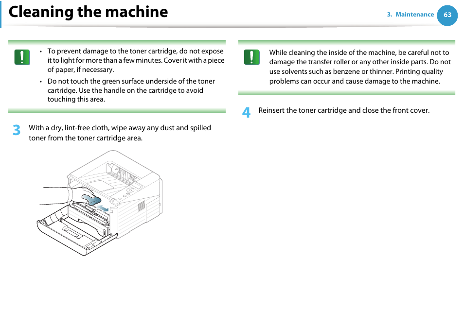 Cleaning the machine | Samsung ML-331X User Manual | Page 61 / 245