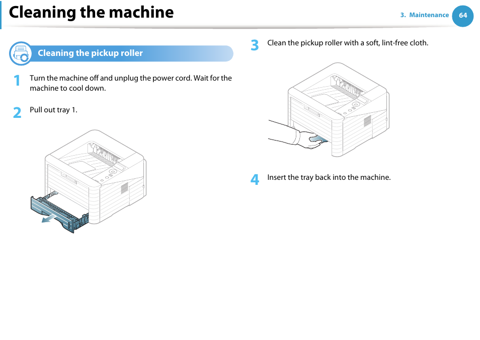 Cleaning the pickup roller, Cleaning the machine | Samsung ML-331X User Manual | Page 62 / 245