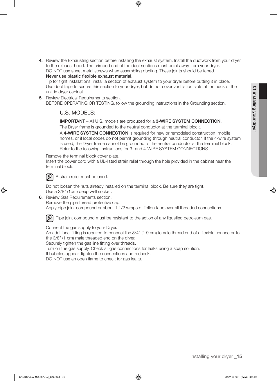 Samsung DV209AE User Manual | Page 15 / 68
