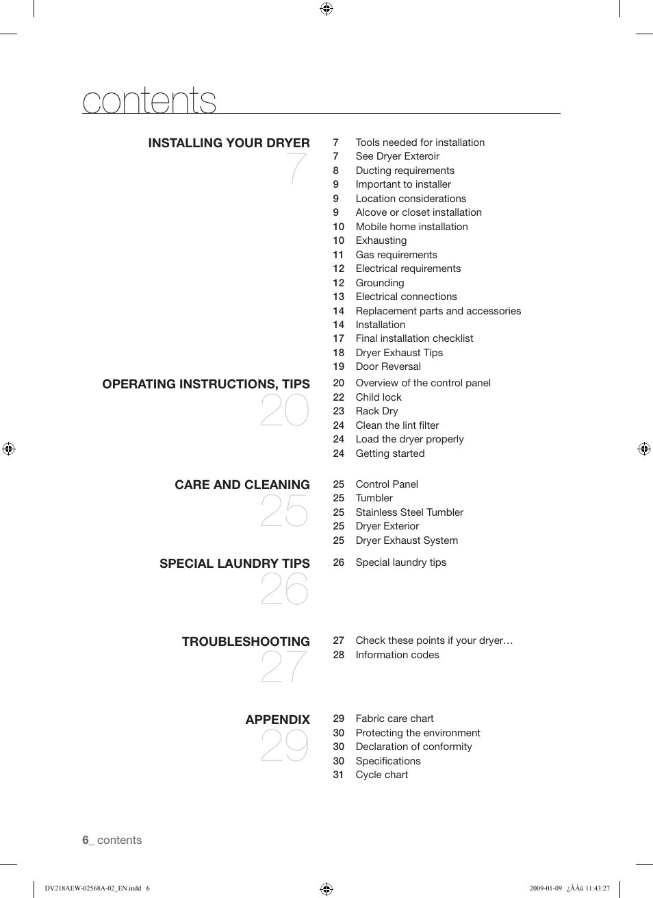 Samsung DV209AE User Manual | Page 6 / 68
