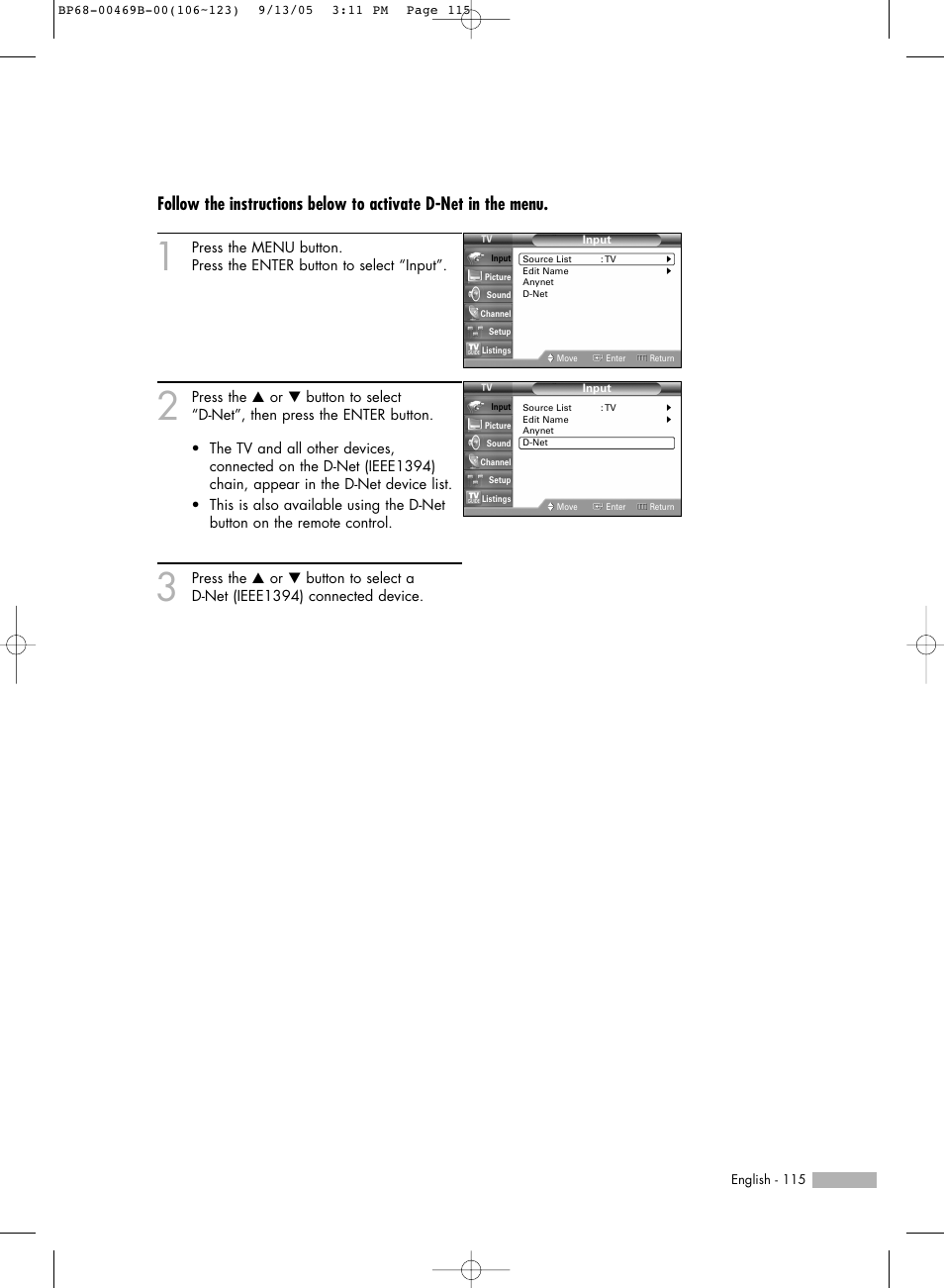 Samsung HL-R5067W User Manual | Page 115 / 144