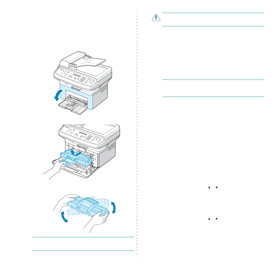 Redistributing toner, Replacing the toner cartridge, Setting the notify toner option | Samsung SCX-4321 User Manual | Page 56 / 118