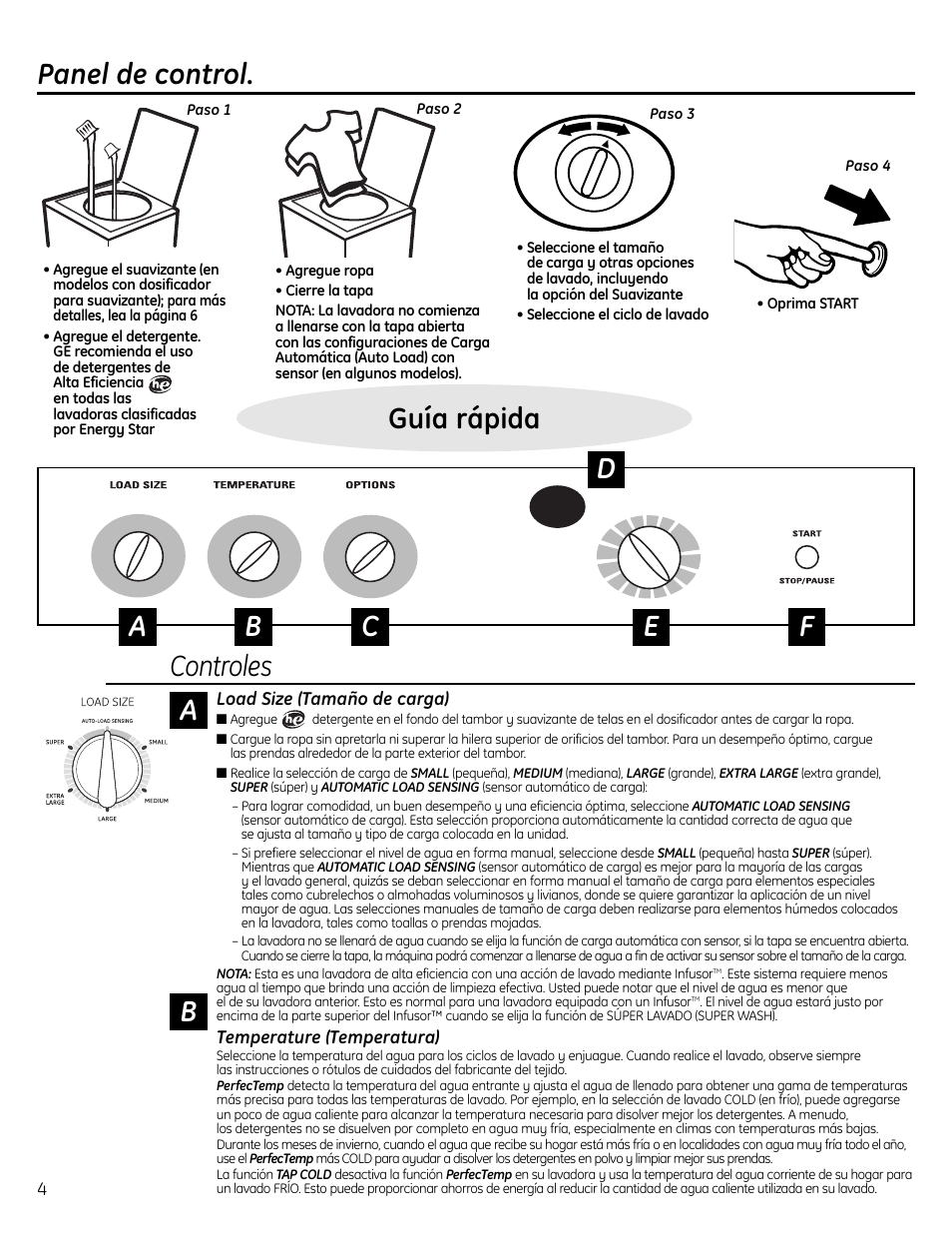 Ajustes de control, Panel de control, Ajustes de control , 5 | Guía rápida panel de control, Controles | Samsung DVD-V80 User Manual | Page 16 / 24