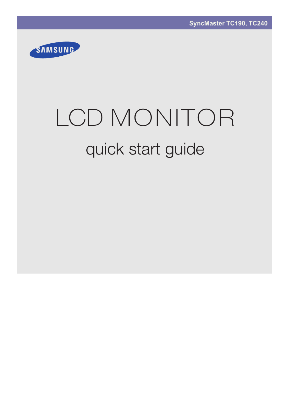 Samsung SyncMaster TC240 User Manual | 19 pages