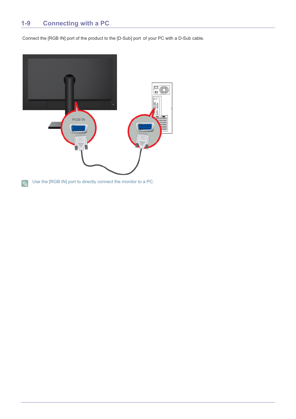 9 connecting with a pc | Samsung SyncMaster TC240 User Manual | Page 11 / 19