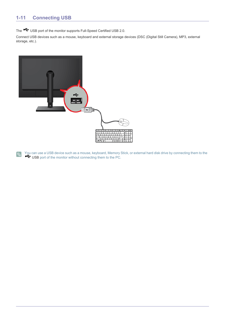 11 connecting usb | Samsung SyncMaster TC240 User Manual | Page 13 / 19